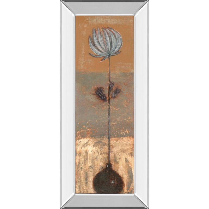 Solitary Flower I By Norman Wyatt – Mirror Framed Print Wall Artt – Dark Gray