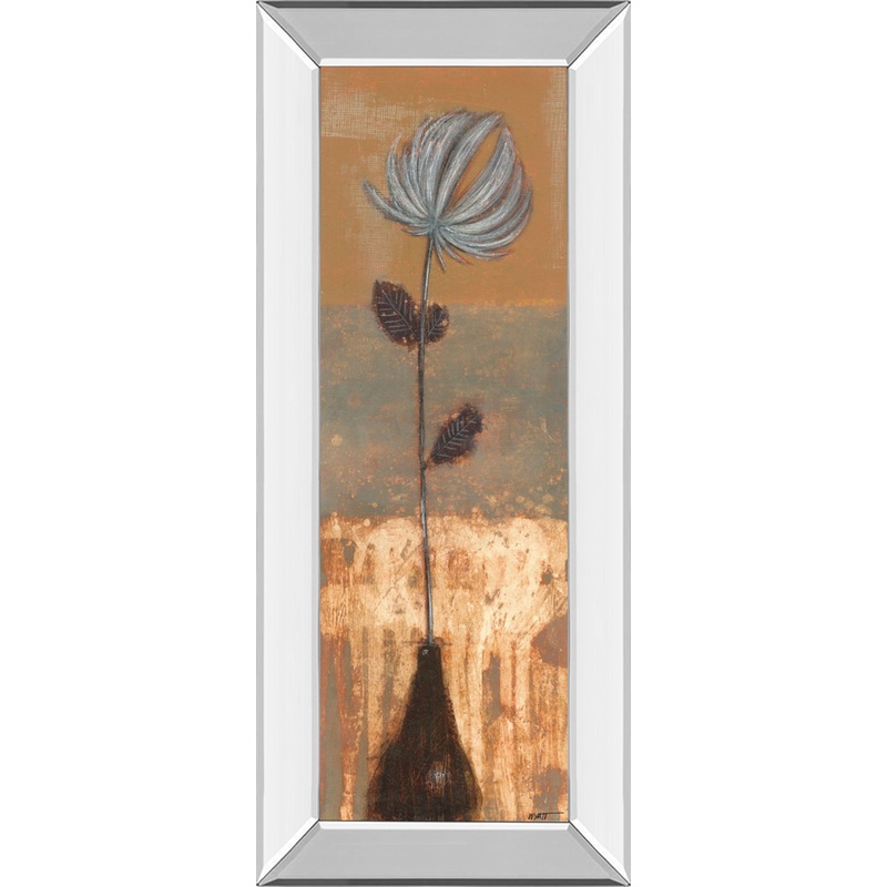 Solitary Flower Il By Norman Wyatt – Mirror Framed Print Wall Artt – Dark Gray