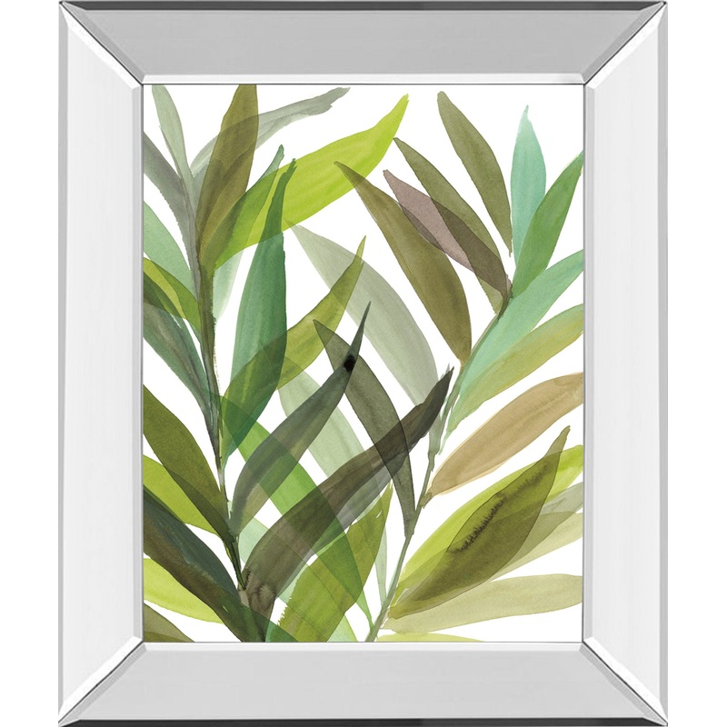 Tropical Greens I By Rebecca Meyers – Mirror Framed Print Wall Art – Green
