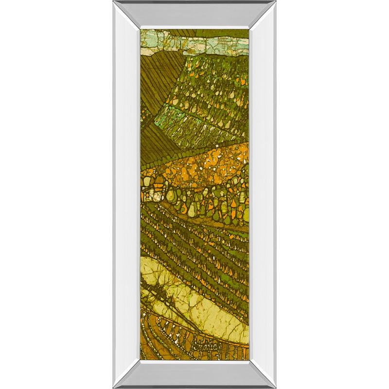 Vineyard Batik Il By Andrea Davis – Mirror Framed Print Wall Art – Green