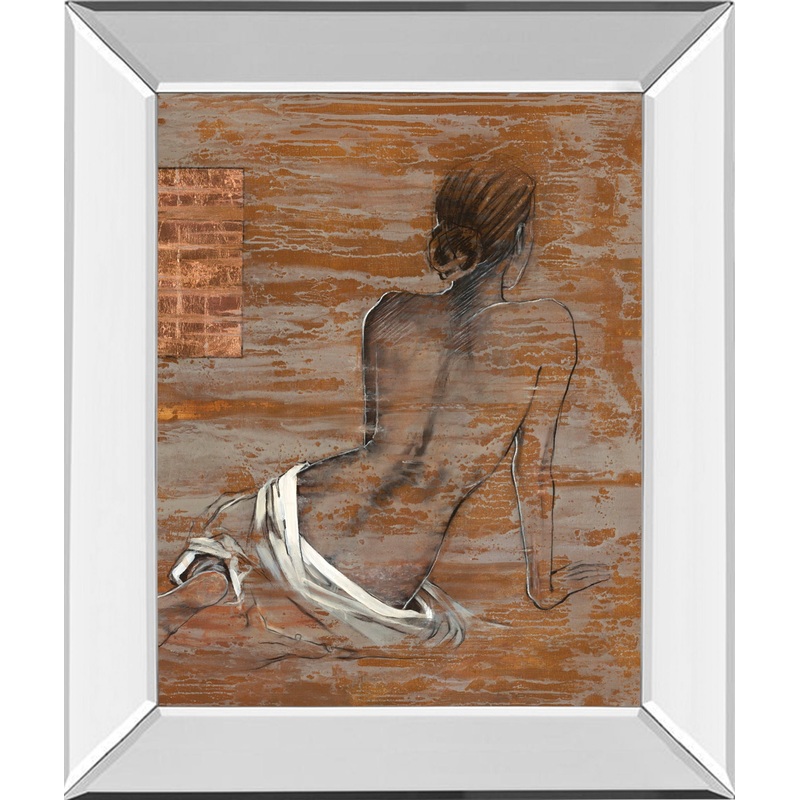 Vivenne By Saro – Mirror Framed Print Wall Art – Dark Brown