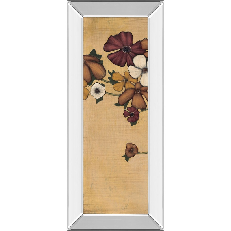 Wandering Bouquet By Maja – Mirror Framed Print Wall Art Real Glass – Beige