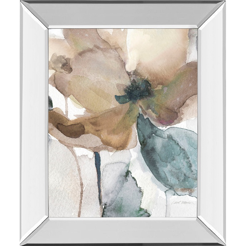 Watercolor Poppy I By Carol Robinson – Mirror Framed Print Wall Art – Beige