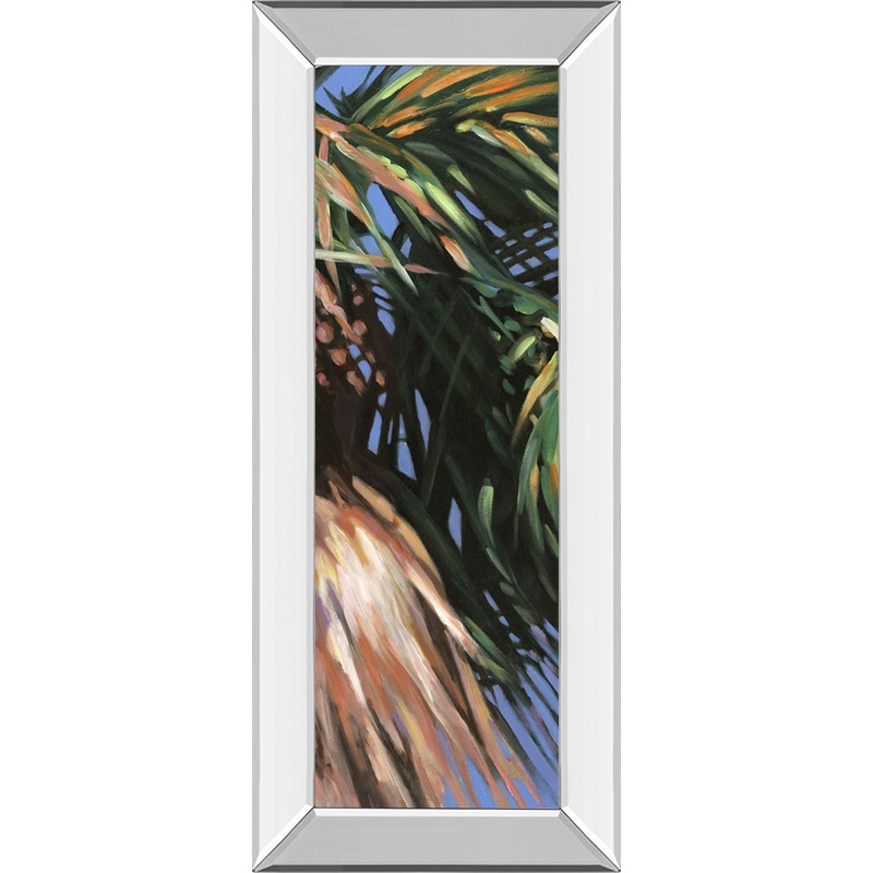 Wild Palm Il By Suzanne Wilkins – Mirror Framed Print Wall Art – Green