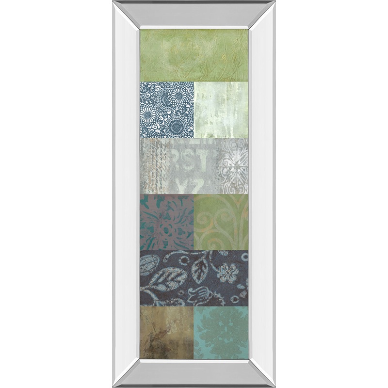Zen Panel I By Vision Studio – Mirror Framed Print Wall Art – Blue