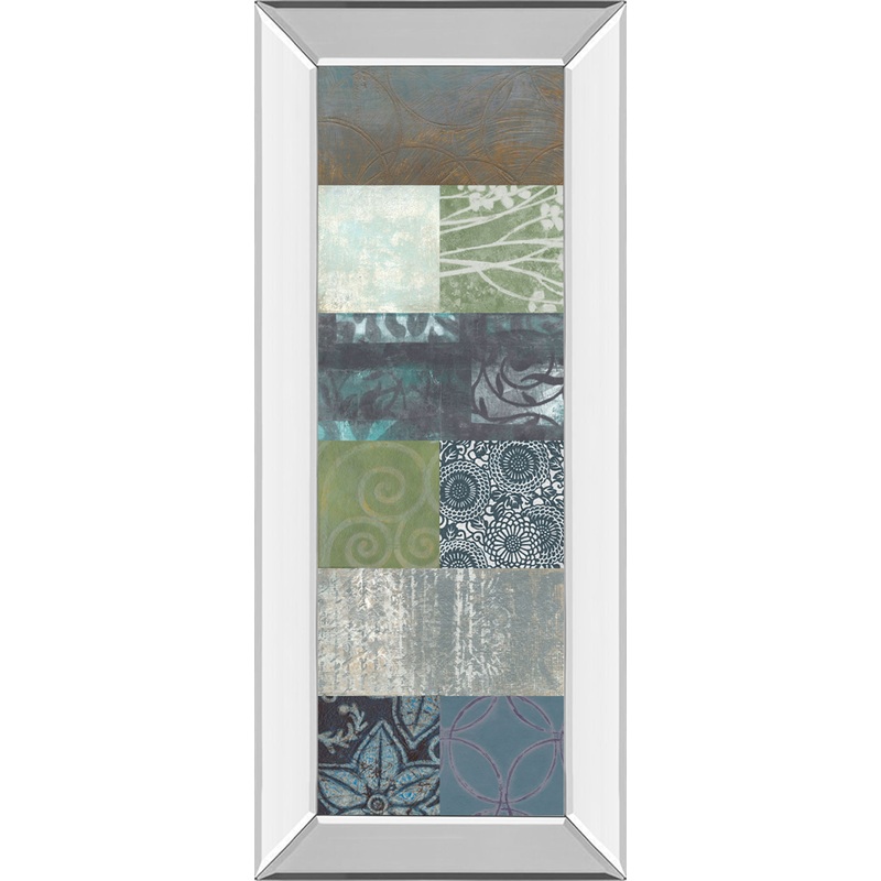 Zen Panel Il By Vision Studio – Mirror Framed Print Wall Art – Blue