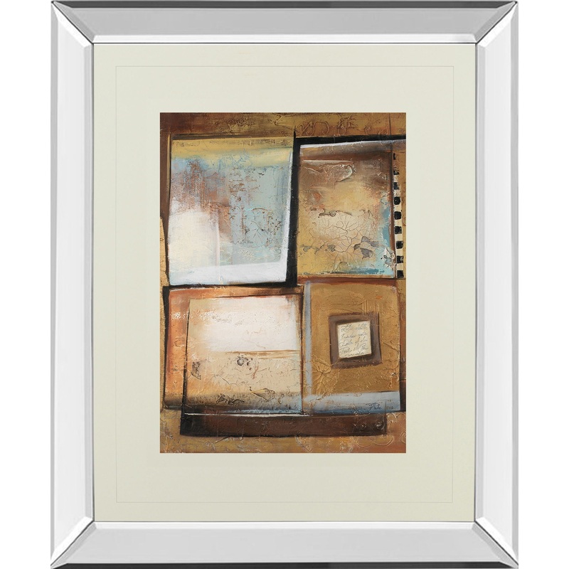 Abstract Il By Patricia Pinto – Mirror Framed Print Wall Art – Dark Brown