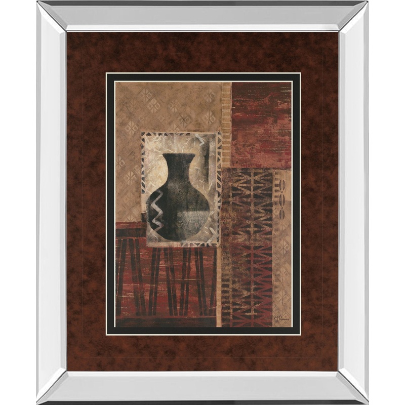 Artifact Revival I By Maria Donovan – Mirror Framed Print Wall Art – Red