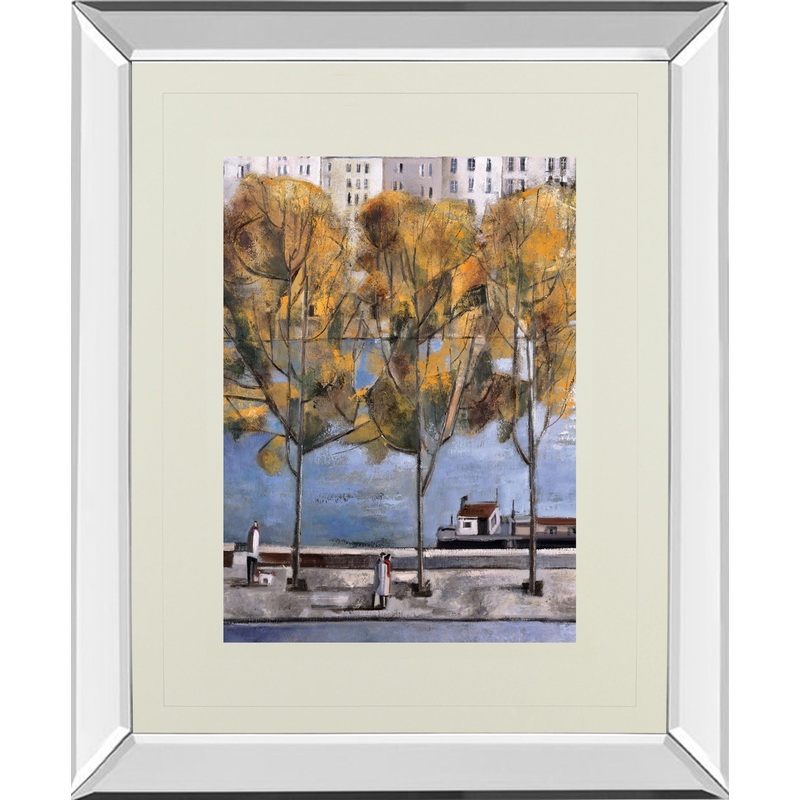 Autumn In Paris By Didier Lourenco – Mirror Framed Print Wall Art – Gold