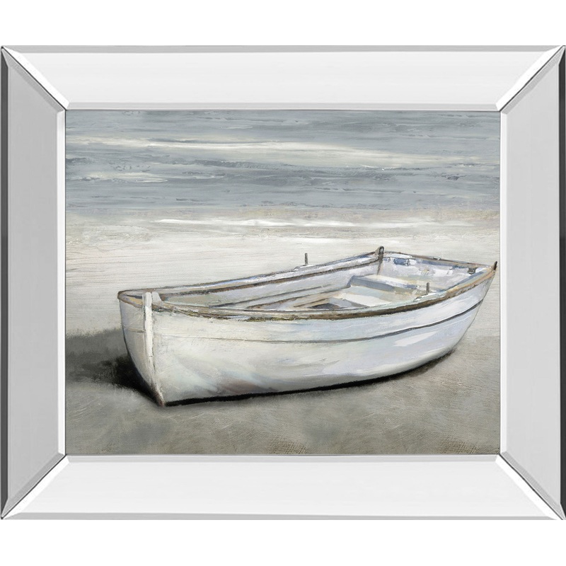 Beached By Mark Chandon – Mirror Framed Print Wall Art – Blue