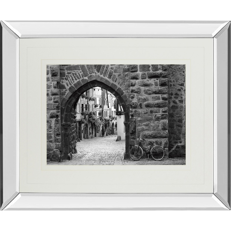 Bicycle Of Riquewihr By Monte Nagler – Mirror Framed Print Wall Art – Black