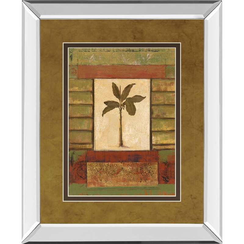Cclassic Palm Il By Rebecca Burton – Mirror Framed Print Wall Art – Green