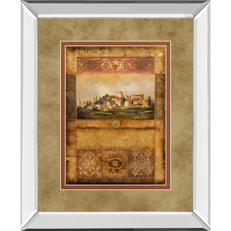Centimento I By Douglas – Mirror Framed Print Wall Art – Dark Brown