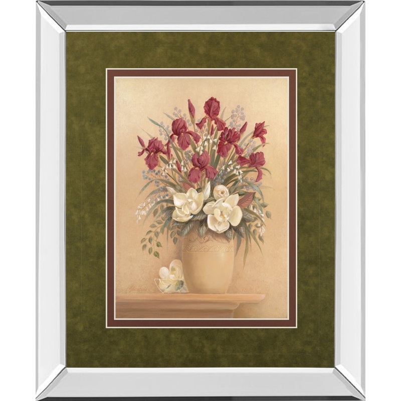 Classic Petal I By Gloria Eriksen – Mirror Framed Print Wall Art – Red