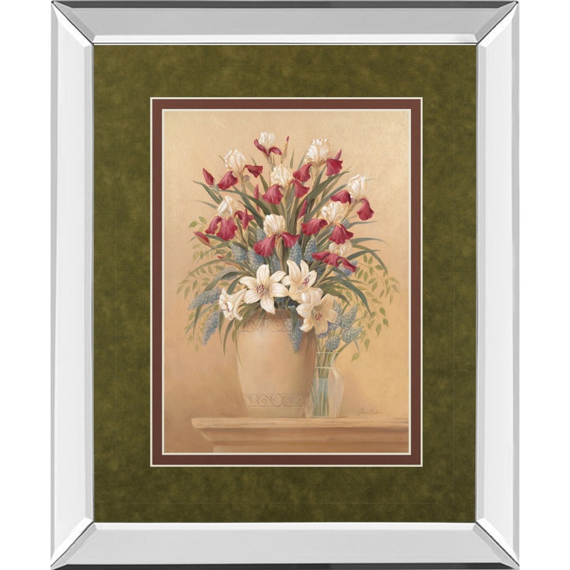 Classic Petal Il By Gloria Eriksen – Mirror Framed Print Wall Art – Red