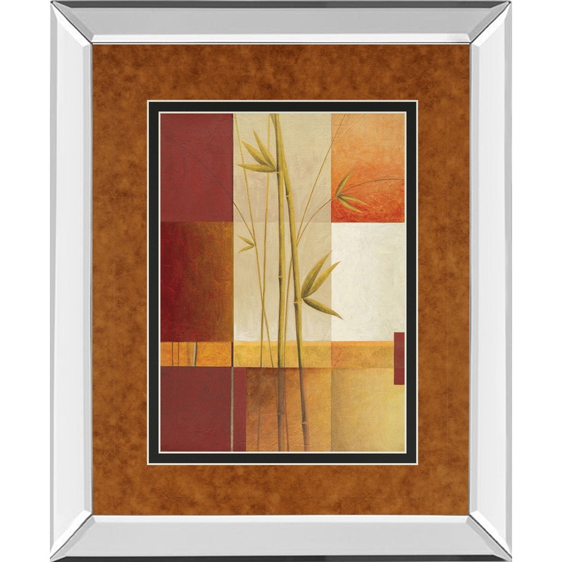 Contemporary Bamboo I By Estudio Arte – Mirror Framed Print Wall Art – Orange
