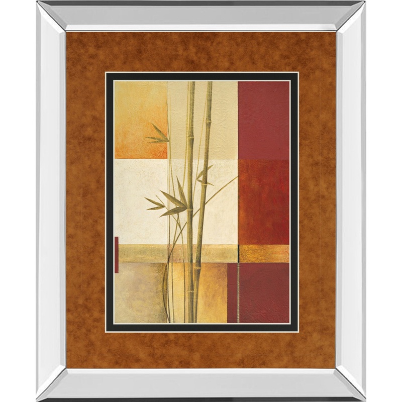 Contemporary Bamboo Il By Estudio Arte – Mirror Framed Print Wall Art – Orange