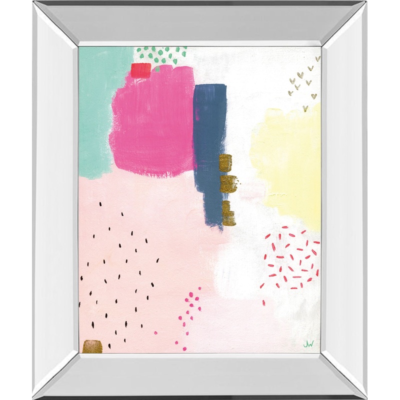 Dots And Colours-Speckle By Joelle Wehkamp – Mirror Framed Print Wall Art – Pink