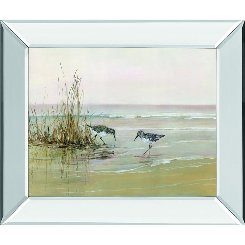 Early Risers I By Sally Swatland – Mirror Framed Print Wall Art – Beige