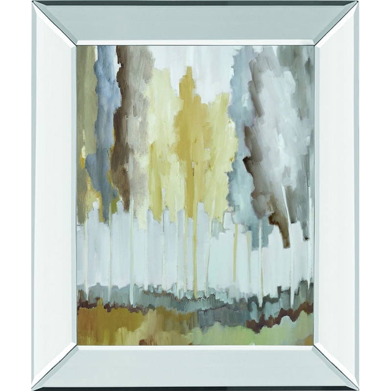 Edge Of The Field By Jacqueline Ellens – Mirror Framed Print Wall Art – Yellow