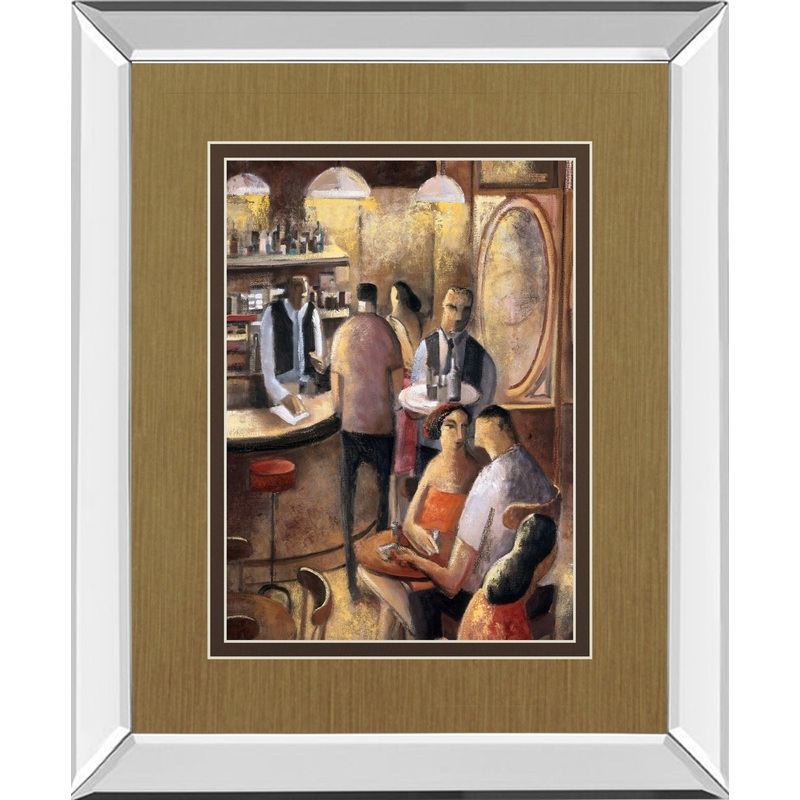 Entre Copas By Didier Lourenco – Mirror Framed Print Wall Art – Dark Brown