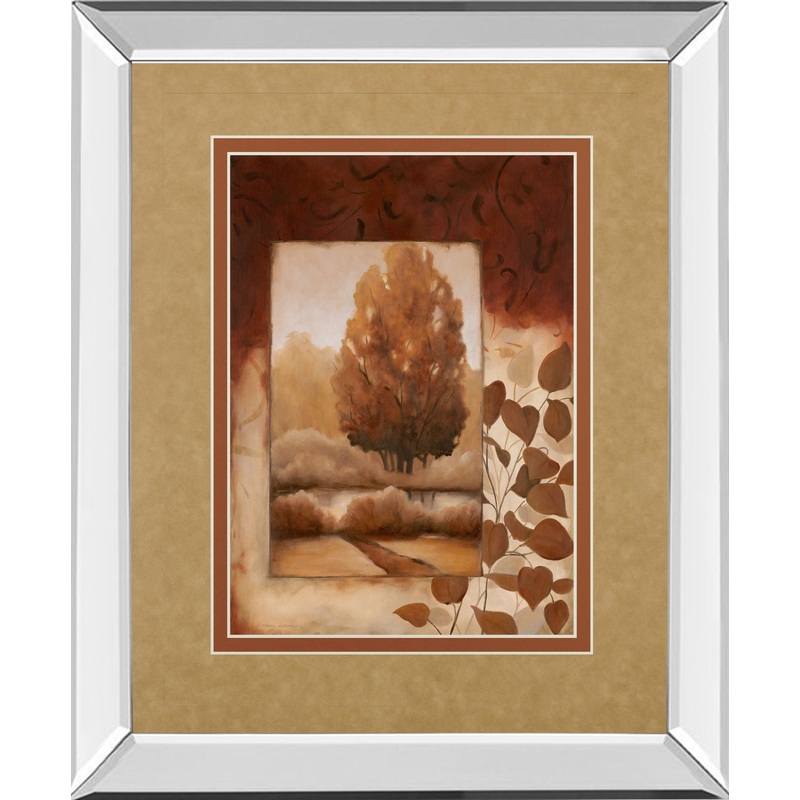 Fall Vignette Il By Carol Robinson – Mirror Framed Print Wall Art – Red