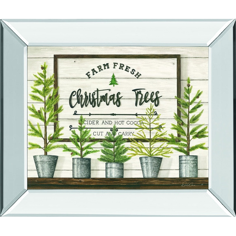 Farm Fresh Christmas Trees By Diane Weaver – Mirror Framed Print Wall Art – Green