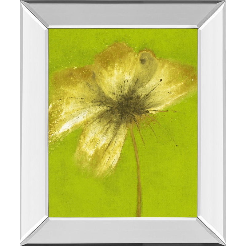 Floral Burst Vl By Emma Forrester – Mirror Framed Print Wall Art – Green