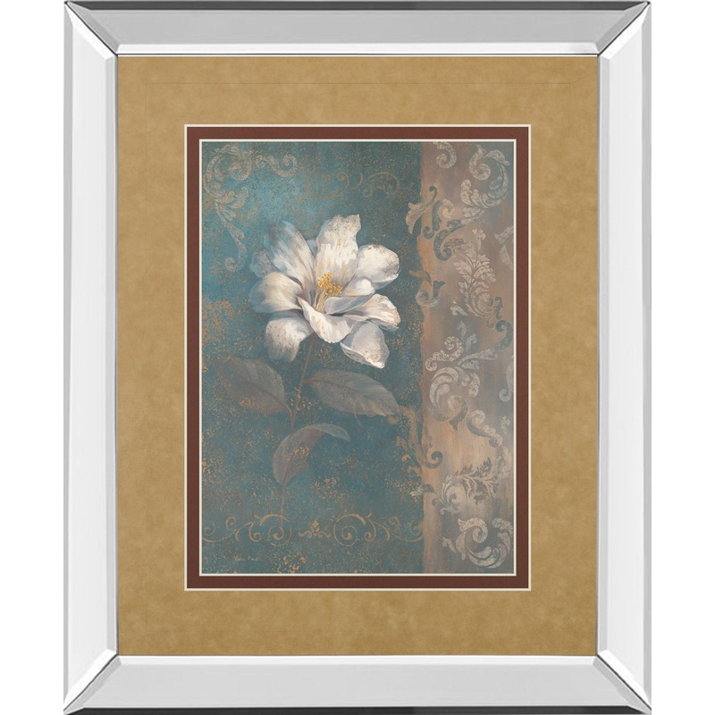 Floral Trans I By Vivian Flasch – Mirror Framed Print Wall Art – White