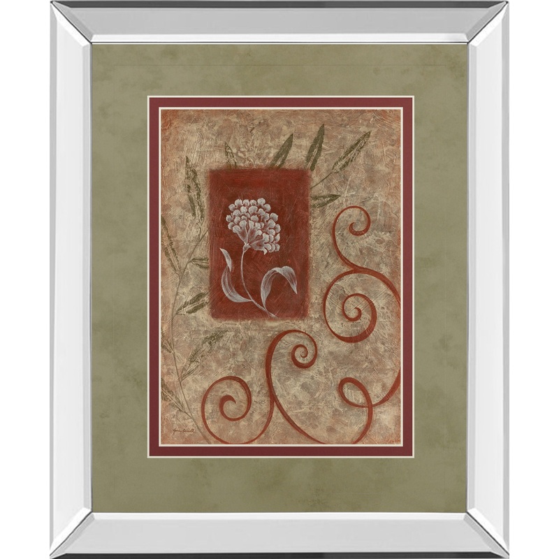 Florescence I By Jane Carroll – Mirror Framed Print Wall Art – Dark Brown