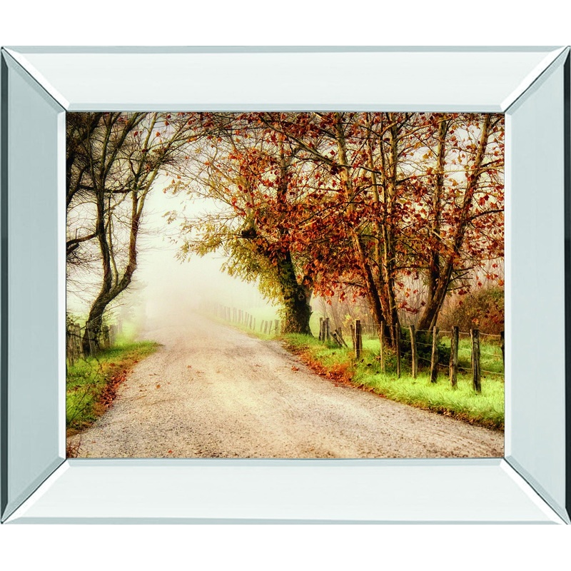 Fog Ahead By D. Burt – Mirror Framed Print Wall Art – Dark Brown