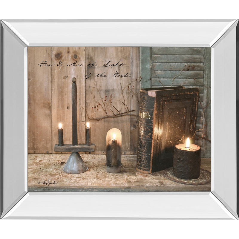 For Ye Are The Light By Billy Jacobs – Mirror Framed Print Wall Art – Black