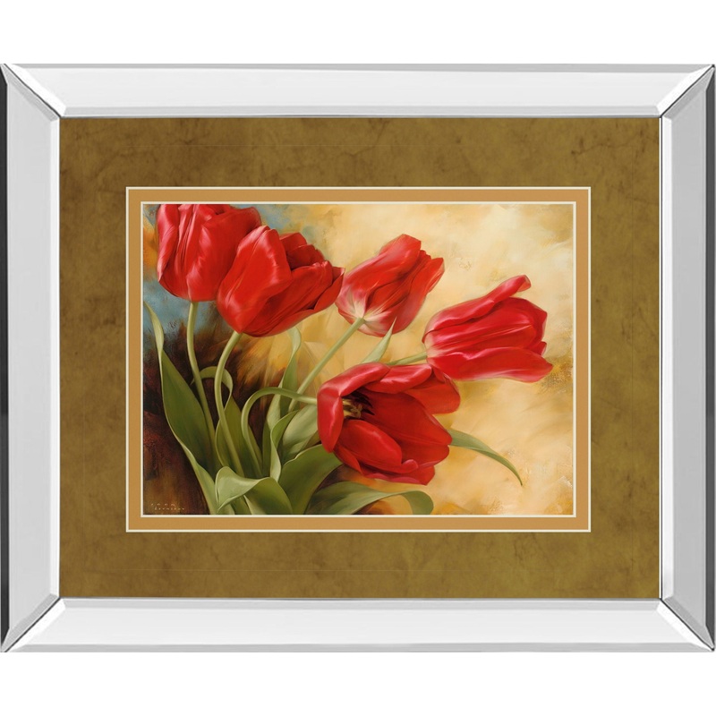 Garden In Hollard Il By Igor Levashou – Mirror Framed Print Wall Art – Red