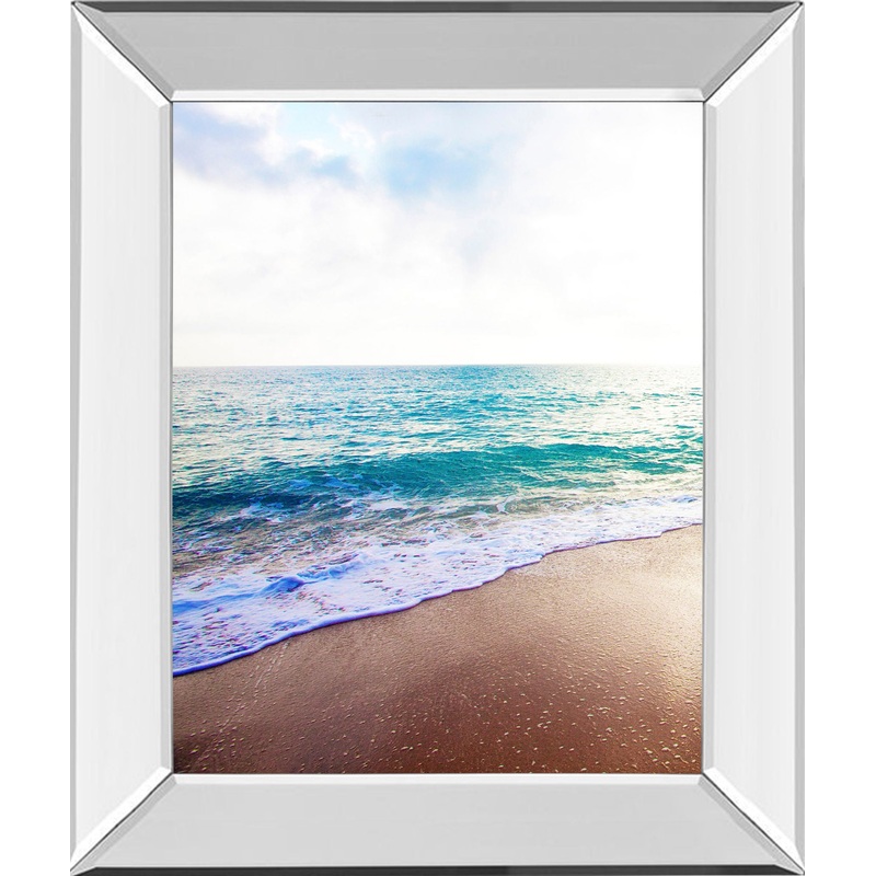 Golden Sands Il By Susan Bryant – Mirror Framed Print Wall Art – Blue