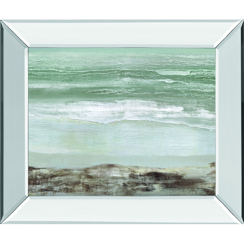 Grey Dawn By Caroline Gold – Mirror Framed Print Wall Art – Blue