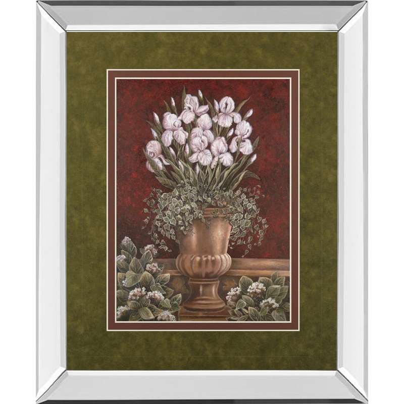 Hannah’s Irises By Betsy Brown – Mirror Framed Print Wall Art – Red