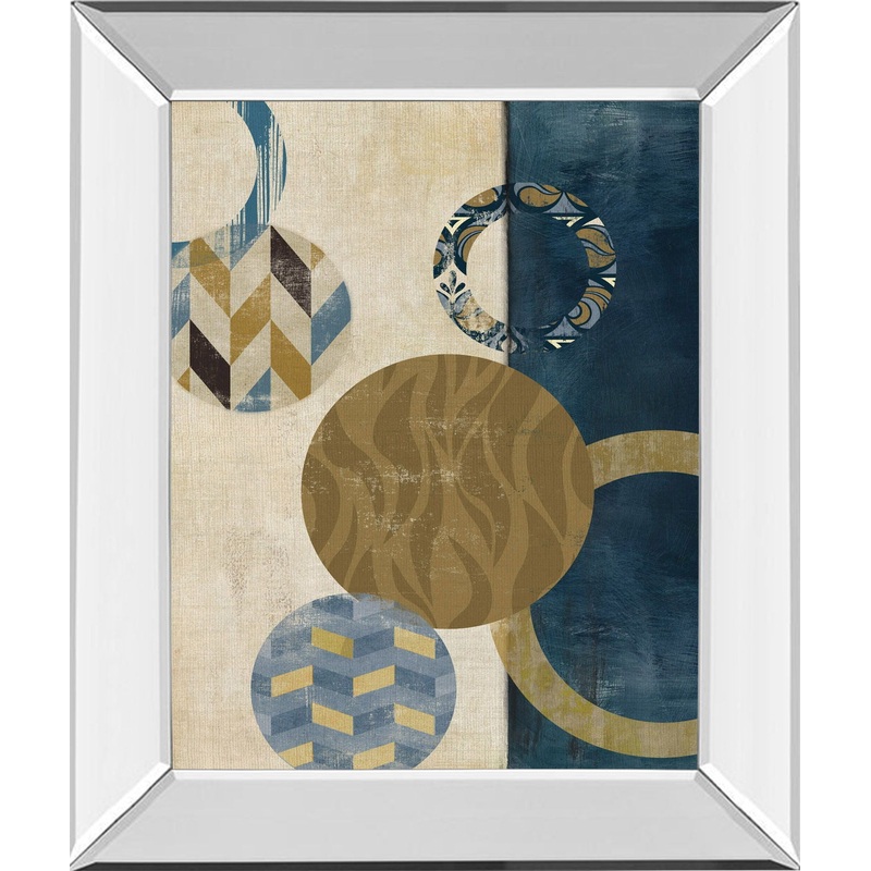 Harmony Il By Tom Reeves – Mirror Framed Print Wall Art – Blue