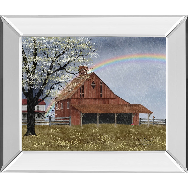 His Promise By Billy Jacobs – Mirror Framed Print Wall Art – Red