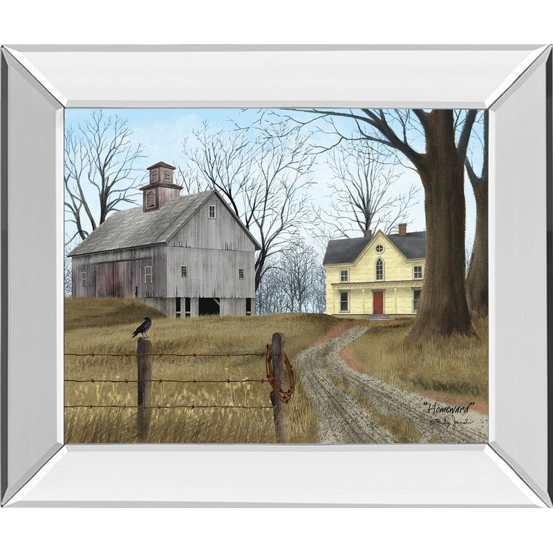Homeward By Billy Jacobs – Mirror Framed Print Wall Art – Yellow