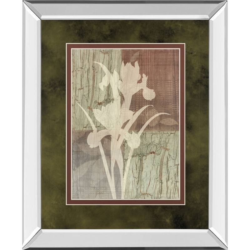 Iris Silhouette By Various – Mirror Framed Print Wall Art – White