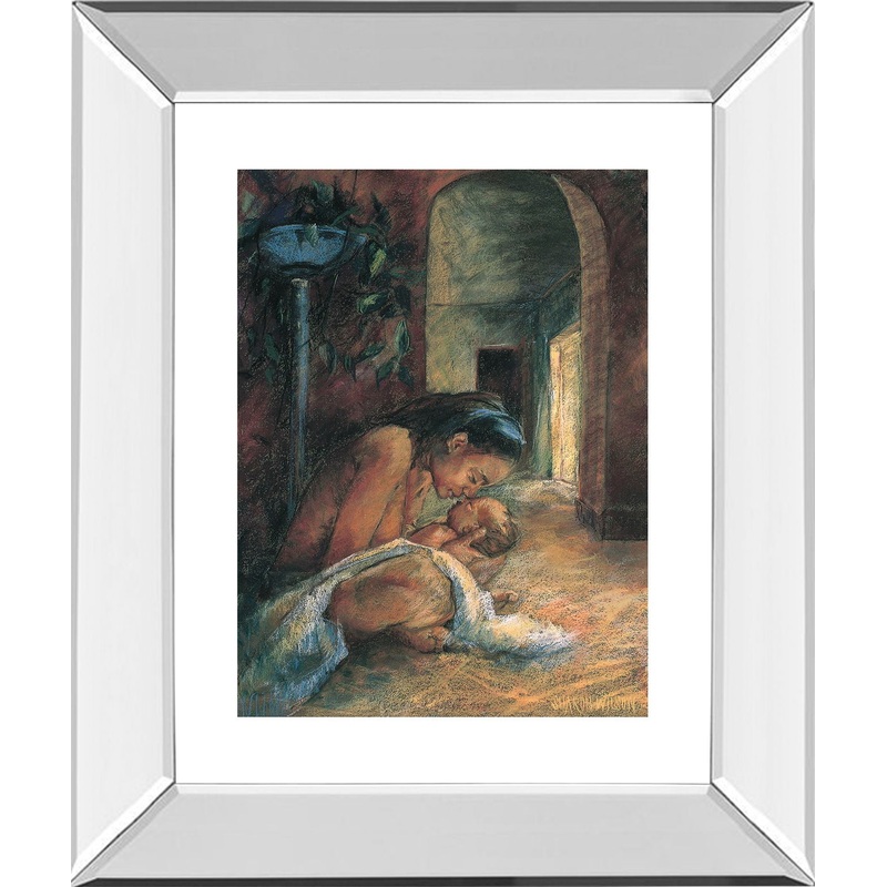 Katrina’s Gold By Sharon Wilson – Mirror Framed Print Wall Art – Dark Brown