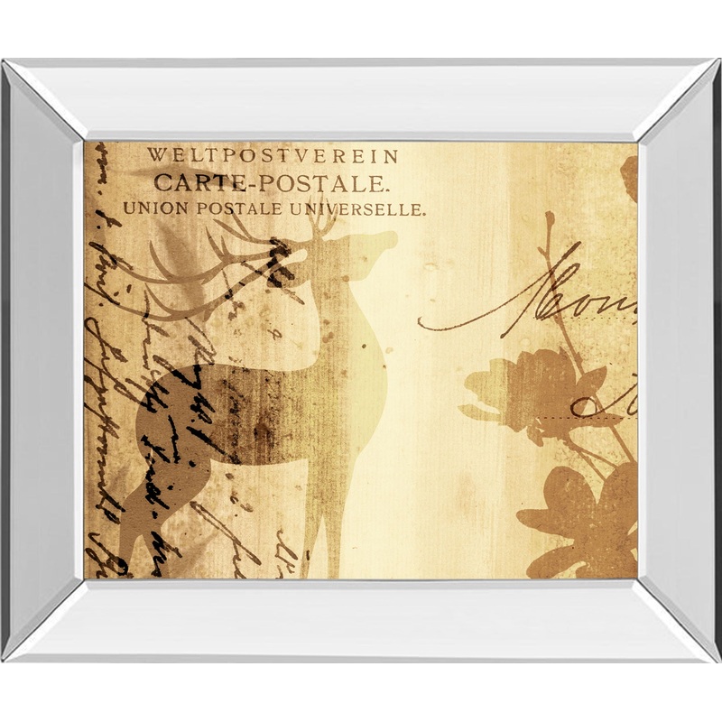 Letter I By F. Leal – Mirror Framed Print Wall Art – Beige