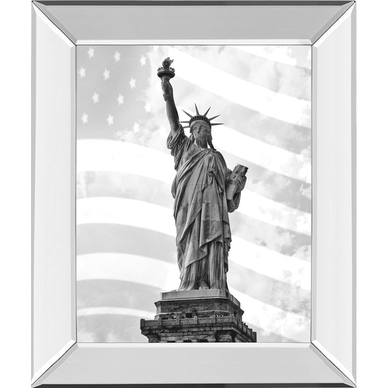 Liberty Flag By Roffman, R. – Mirror Framed Print Wall Art – Black
