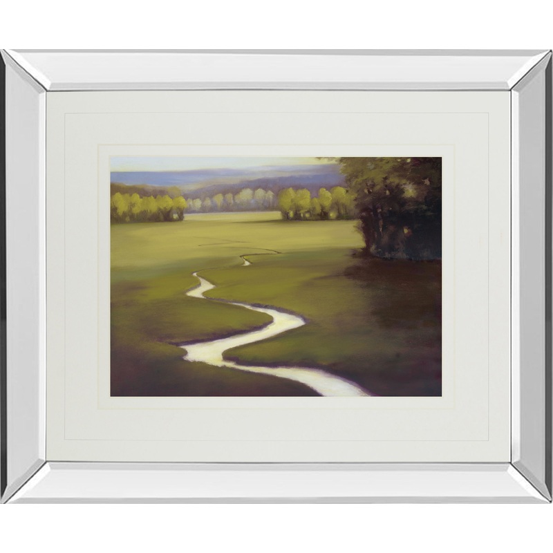 Lifting Mistby Lynne Windsor – Mirror Framed Print Wall Art – Green