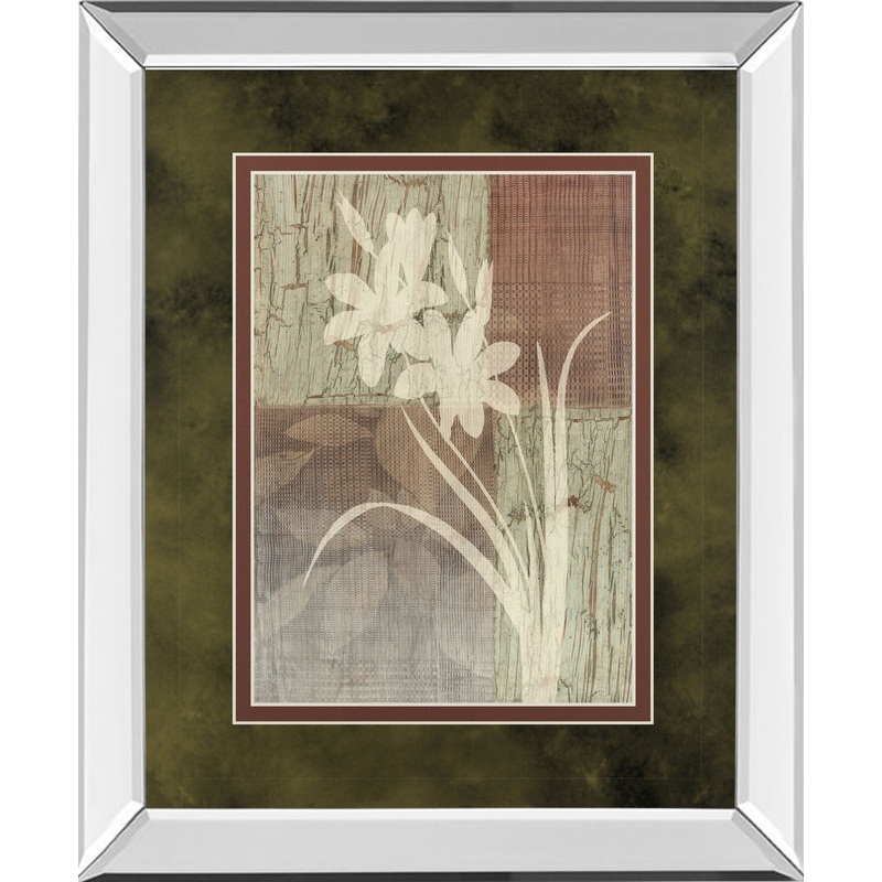 Lily Silhouette By Various – Mirror Framed Print Wall Art – White