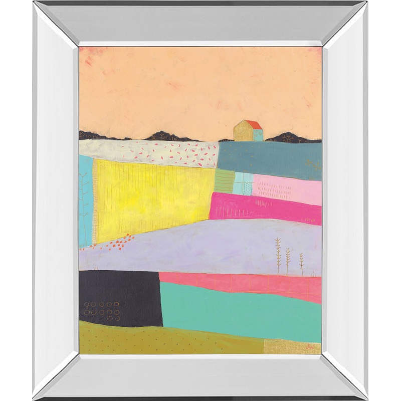 Live Colorfully-Applique By Joelle Wehkamp – Mirror Framed Print Wall Art – Blue
