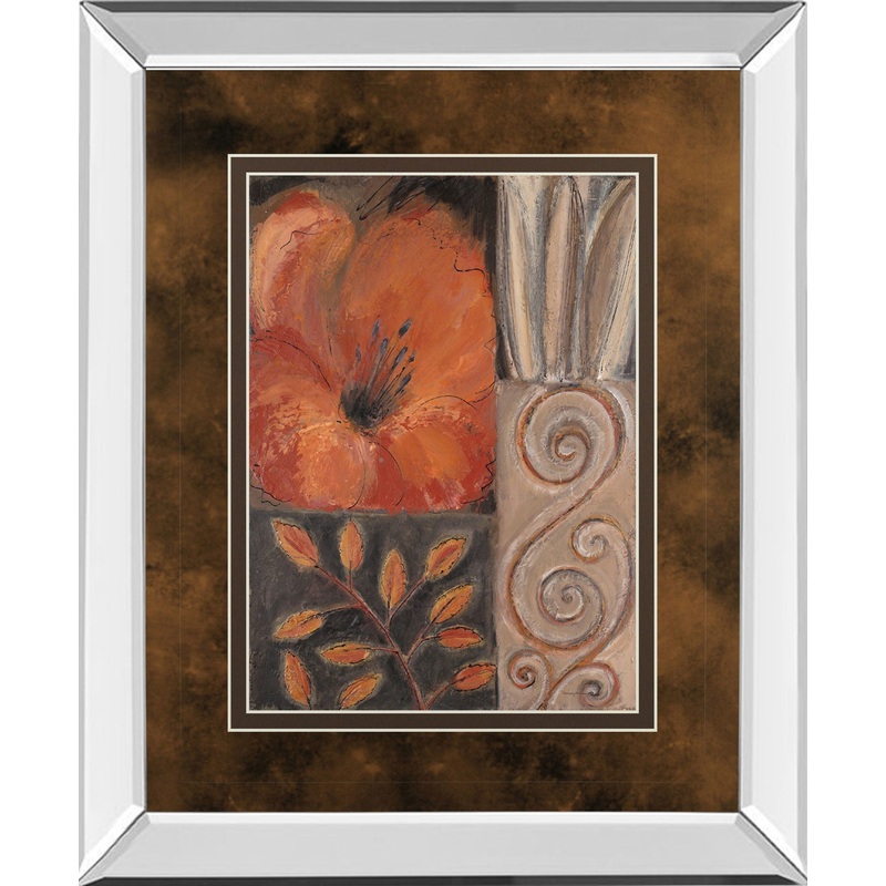 Orange Burst I By Rosie Abraham – Mirror Framed Print Wall Art – Orange