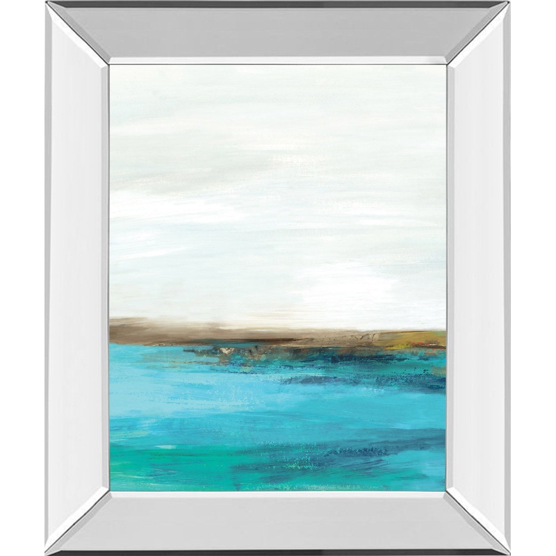Pastoral Landscape I By Tom Reeves – Mirror Framed Print Wall Art – Blue
