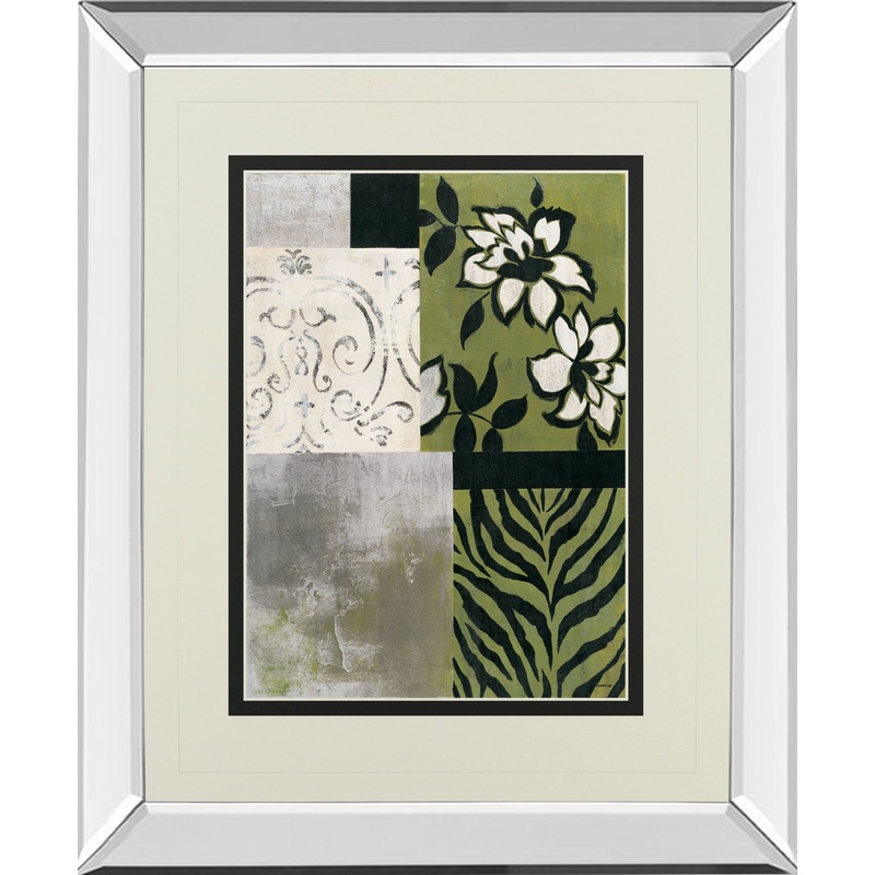Playing With Patterns Il By Cheryl Martin – Mirror Framed Print Wall Art – Green