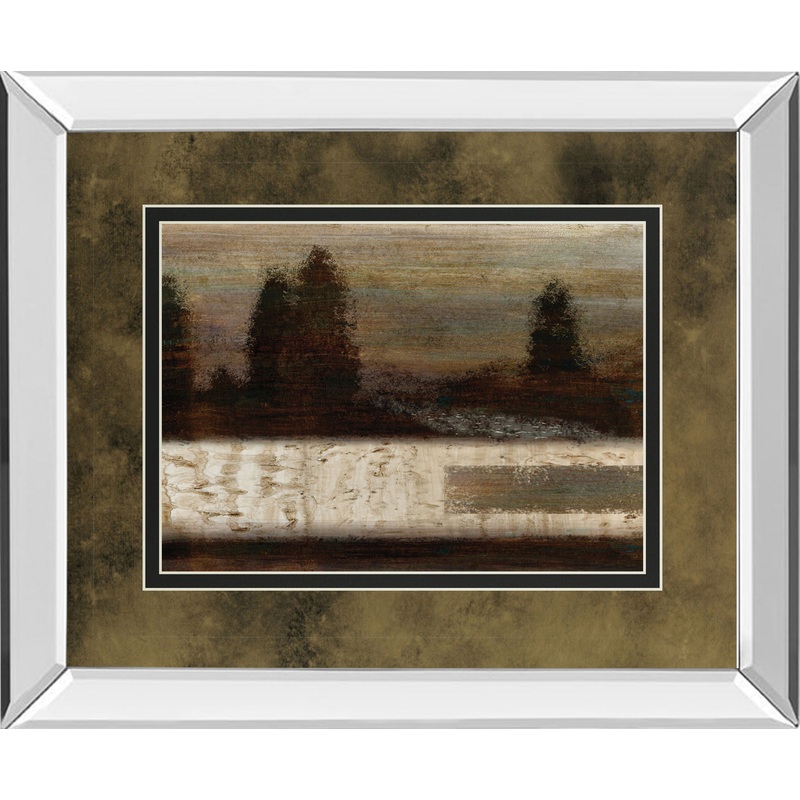 Quiet Forest By Roxi Gray – Mirror Framed Print Wall Art – Dark Brown
